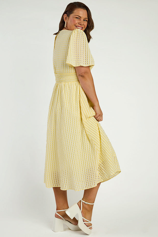 Mable Yellow Dress – Yellow midi dress