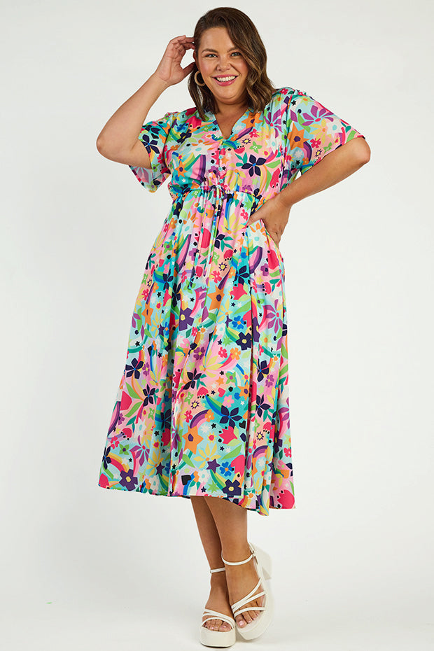 Marley Rainbow Bright Dress – Rainbow Bright midi dress