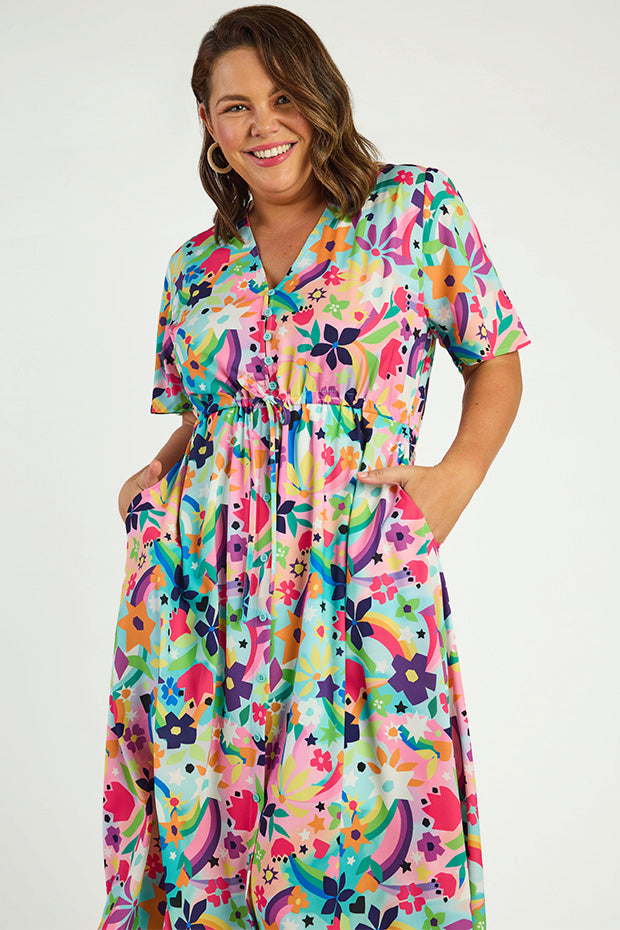 Marley Rainbow Bright Dress – Rainbow Bright midi dress