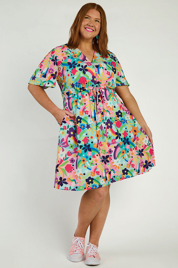 Siena Rainbow Bright Dress – Rainbow Bright midi dress