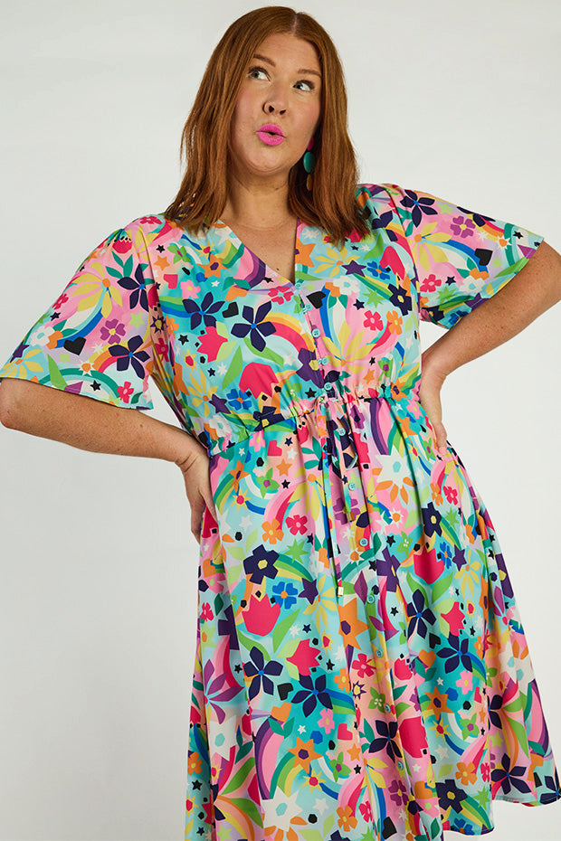 Siena Rainbow Bright Dress – Rainbow Bright midi dress