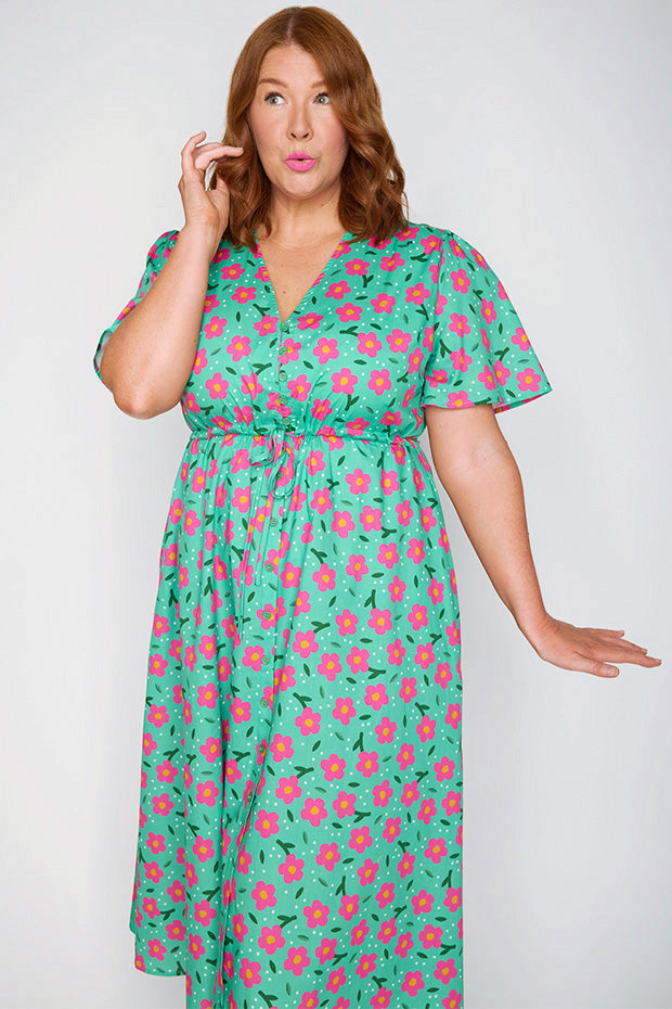 Marley Cotton Pink Petal Dress – Pink Petal midi dress