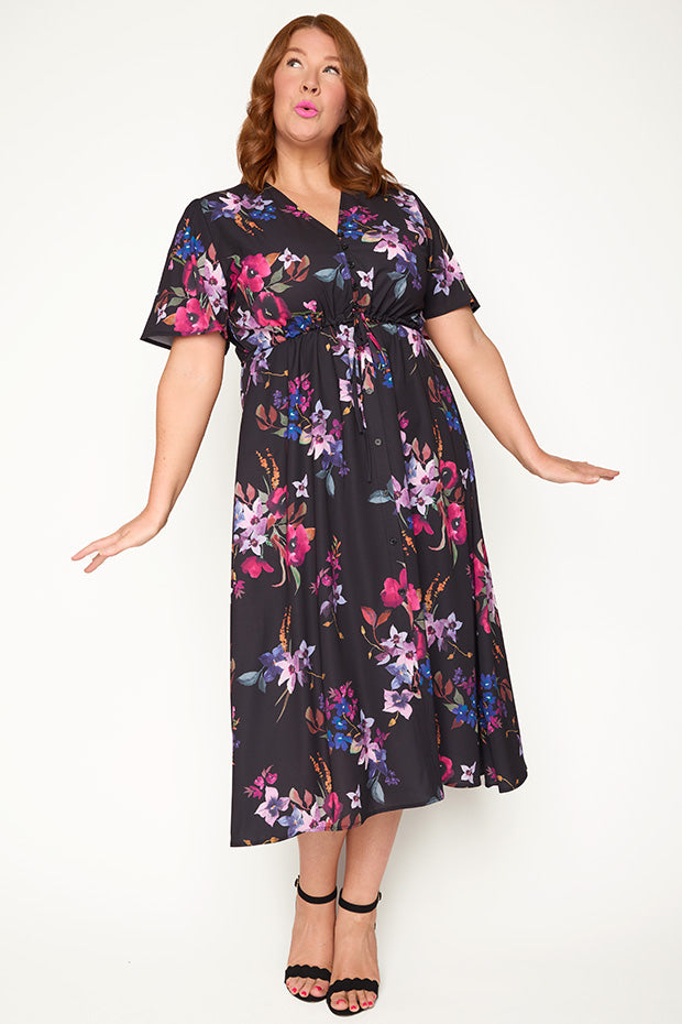 Marley Night Flower Dress – Night Flower midi dress