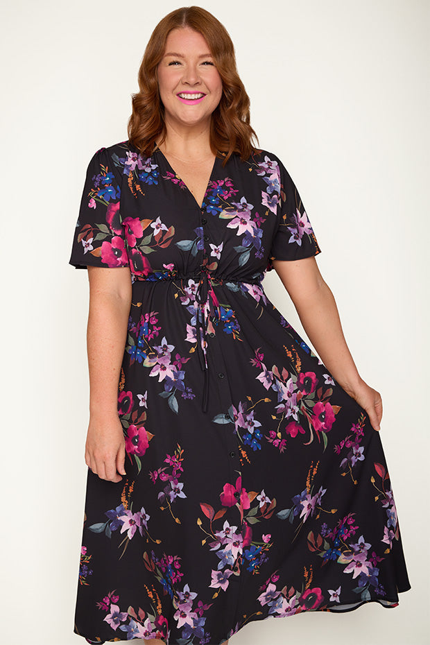 Marley Night Flower Dress – Night Flower midi dress