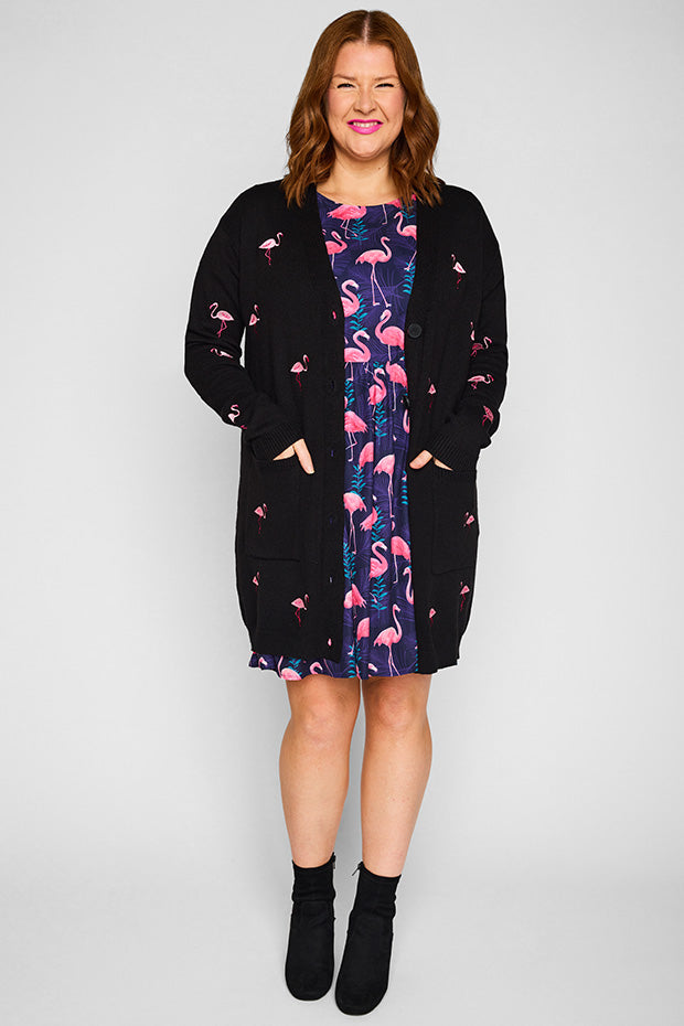 Angela Black Flamingo Cardi – Black Flamingo cardigan