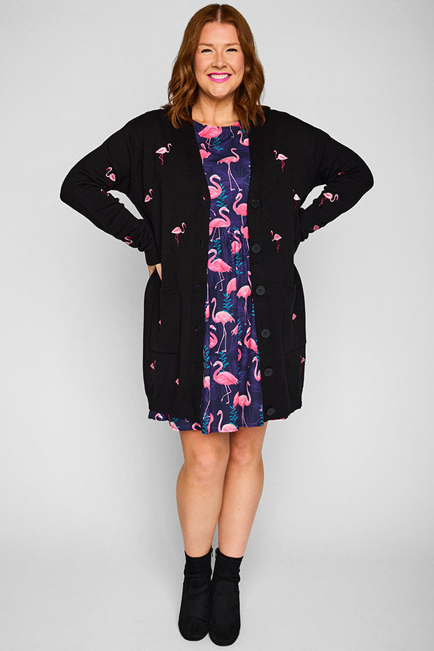Angela Black Flamingo Cardi – Black Flamingo cardigan