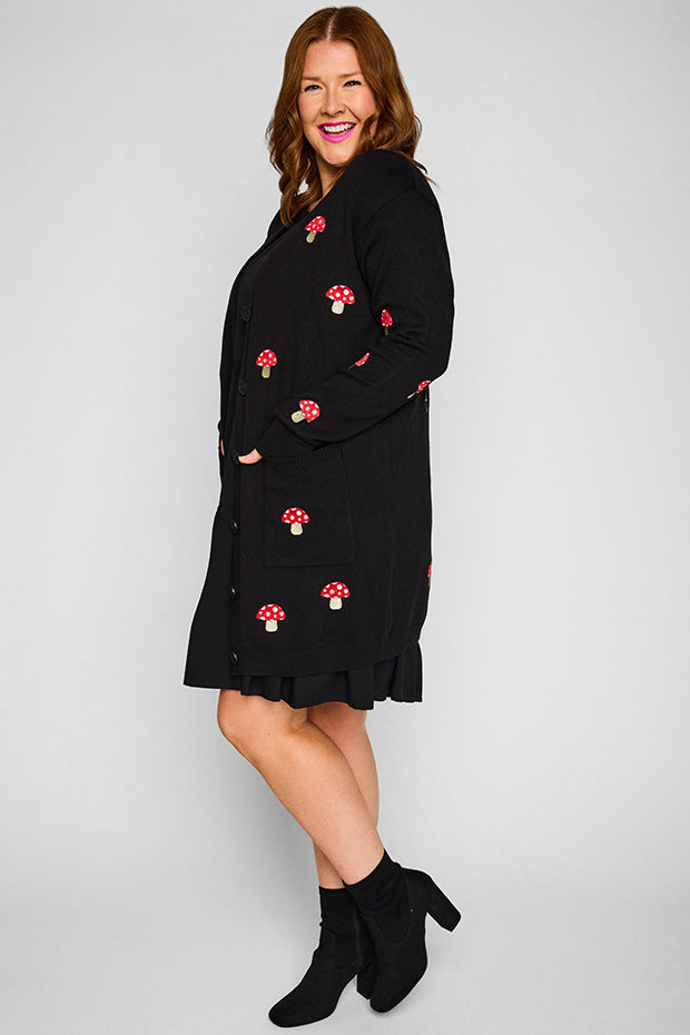 Angela Black Mushroom Cardi – Black Mushroom cardigan