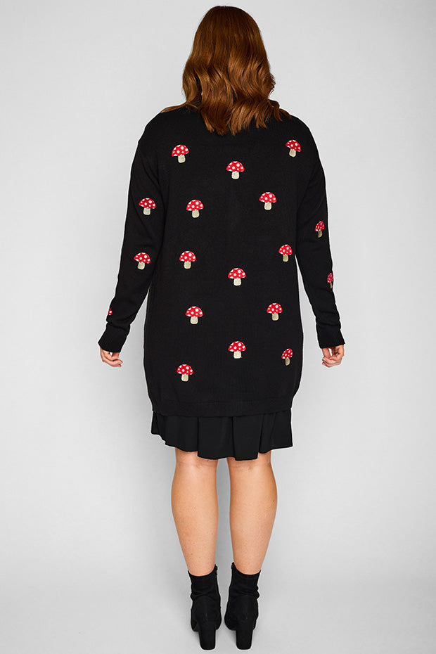 Angela Black Mushroom Cardi – Black Mushroom cardigan