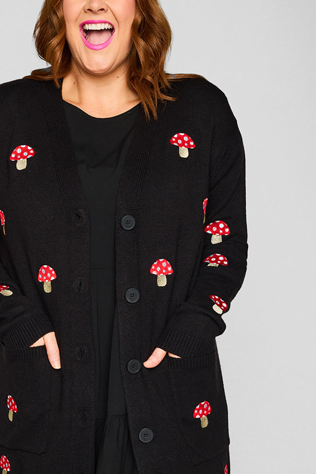 Angela Black Mushroom Cardi – Black Mushroom cardigan