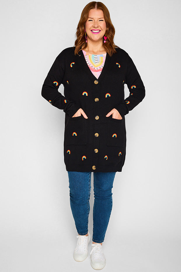 Angela Black Rainbows Cardi – Black Rainbows cardigan