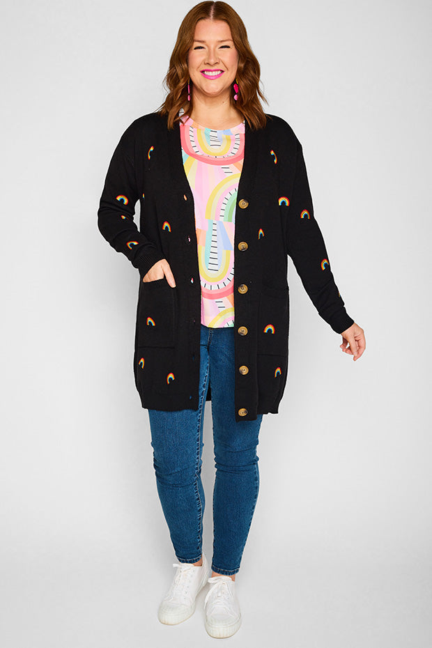 Angela Black Rainbows Cardi – Black Rainbows cardigan