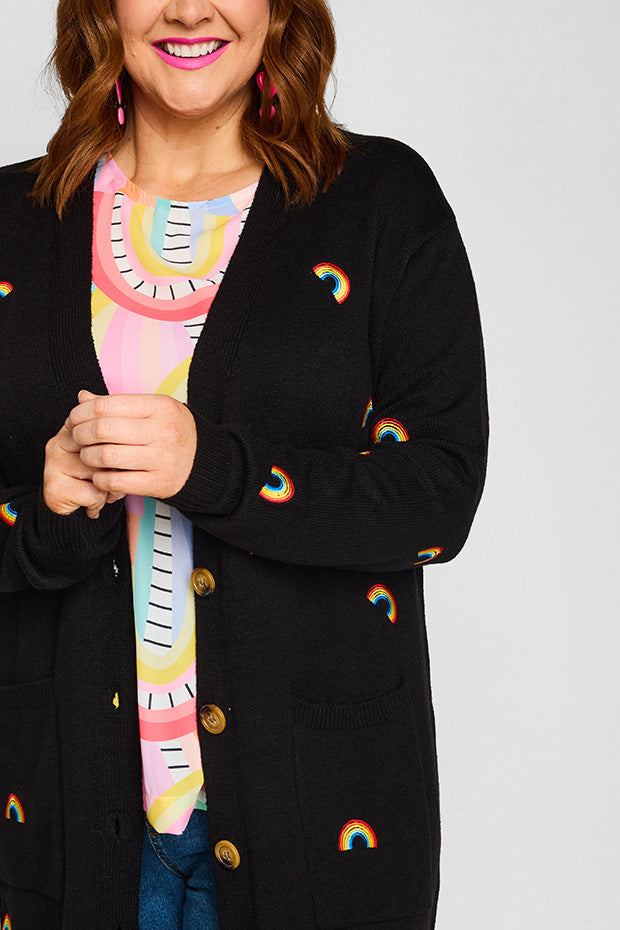 Angela Black Rainbows Cardi – Black Rainbows cardigan