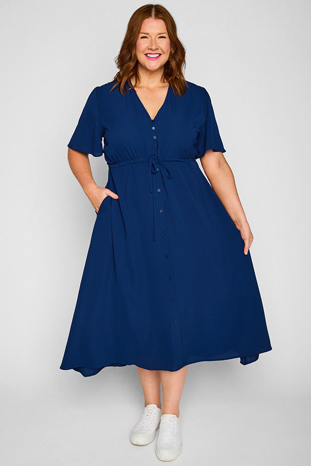 Marley Navy Dress – Navy midi dress