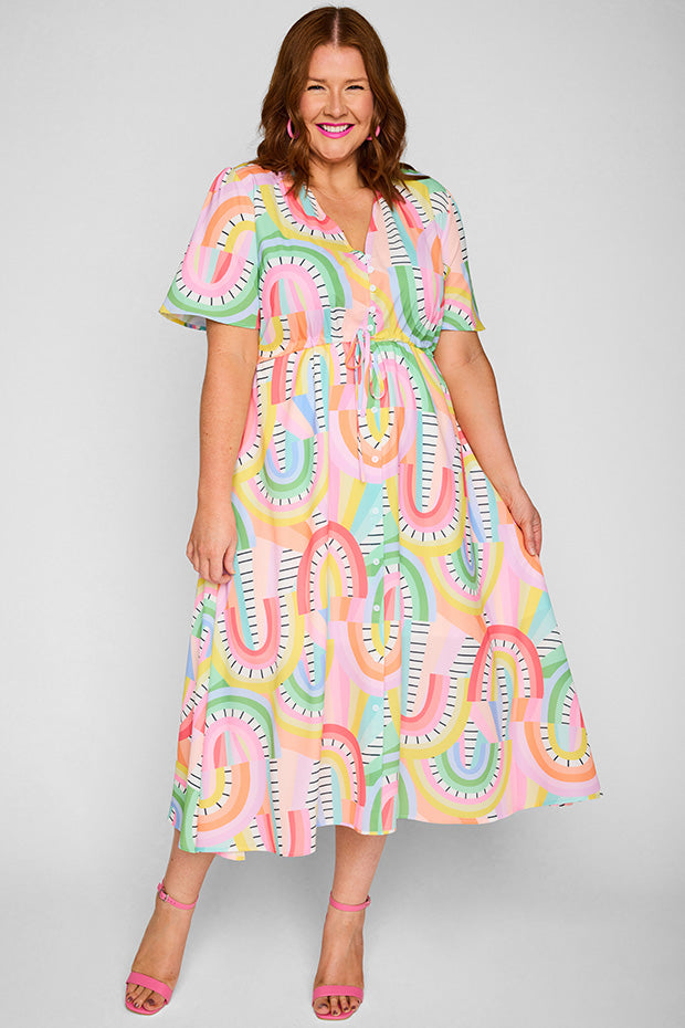 Marley Rainbow Vibing Dress – Rainbow Vibing midi dress