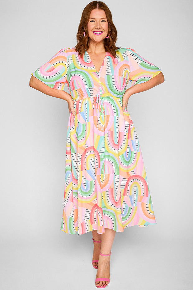 Marley Rainbow Vibing Dress – Rainbow Vibing midi dress