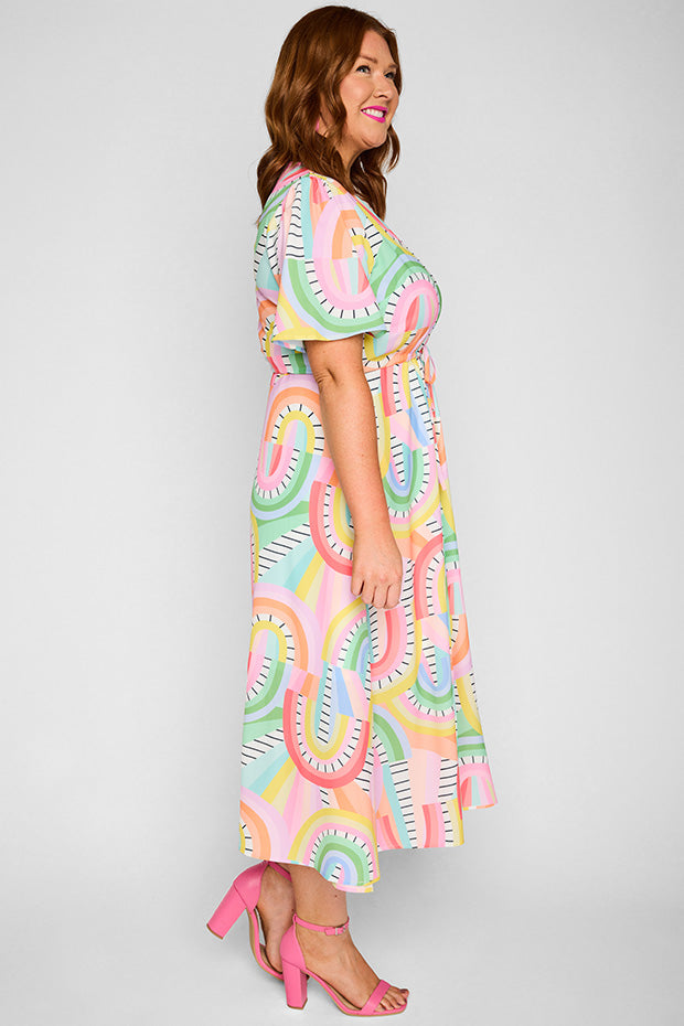 Marley Rainbow Vibing Dress – Rainbow Vibing midi dress