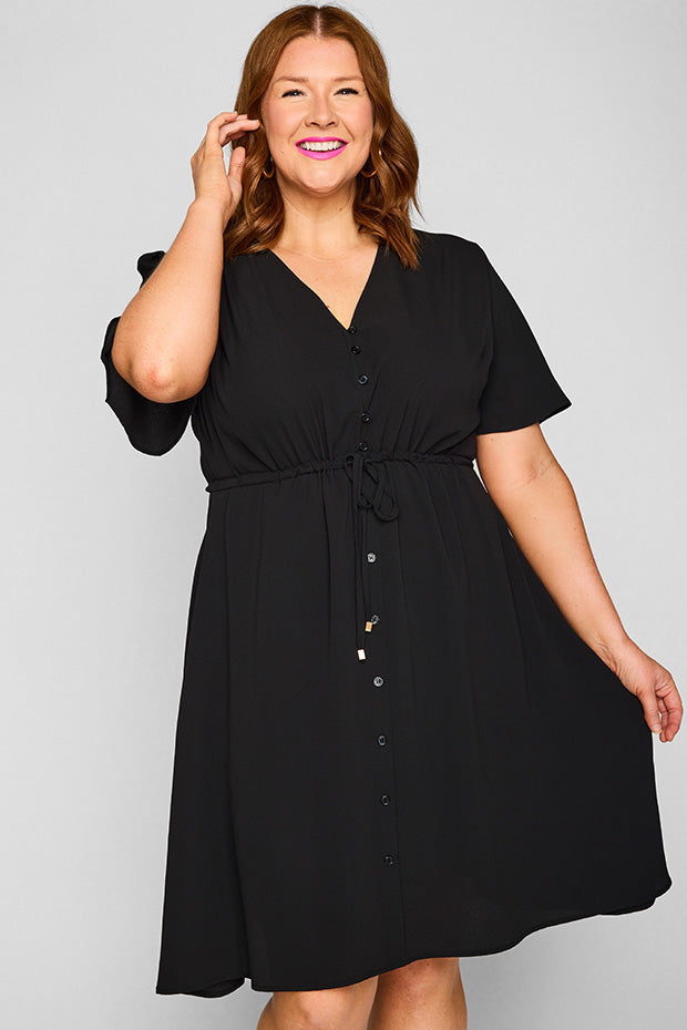 Siena Black Dress – Black knee length dress