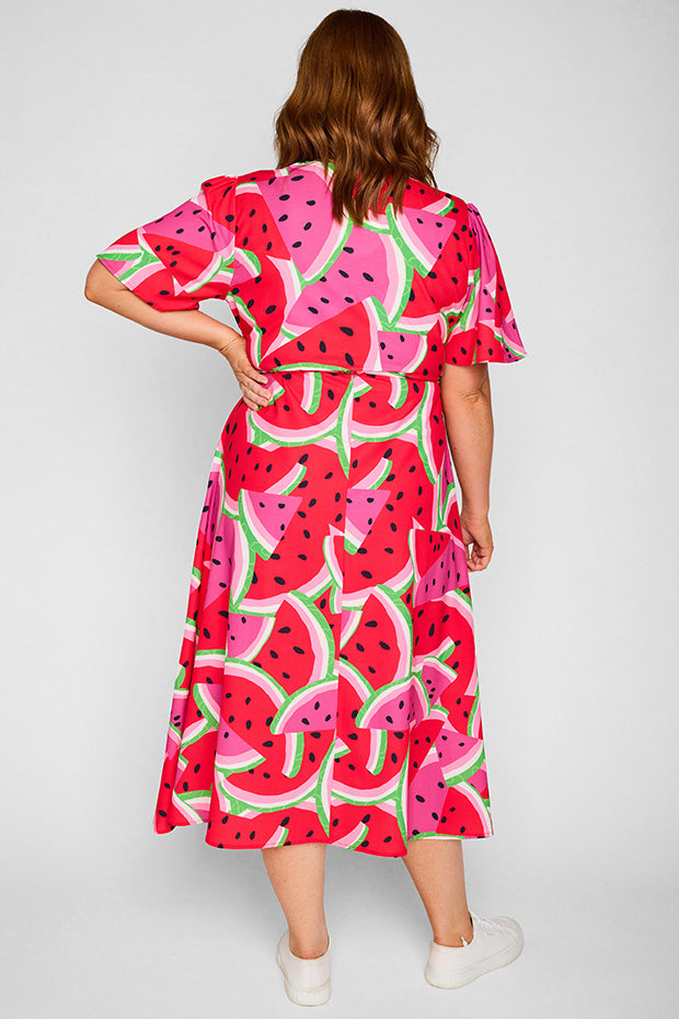 Marley Watermelon Stack Dress โ Watermelon Stack midi dress