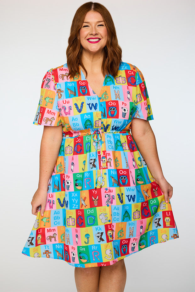 Siena Alpha Animal Cards Dress โ Alpha Animal Cards midi dress