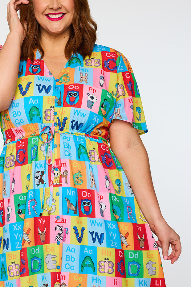 Siena Alpha Animal Cards Dress โ Alpha Animal Cards midi dress