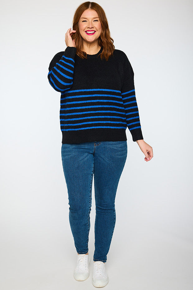 Bree Black/Cobalt Knit – Black/Cobalt knit jumper