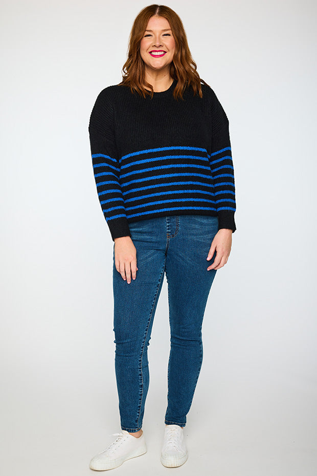 Bree Black/Cobalt Knit – Black/Cobalt knit jumper
