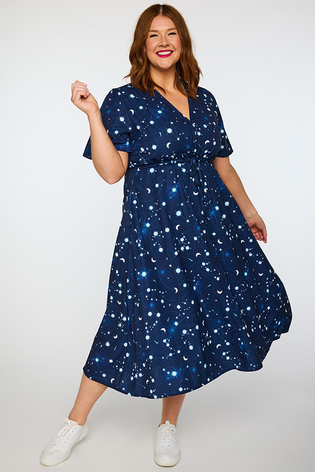 Marley Celestial Sky Dress – Celestial Sky midi dress