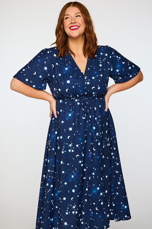 Marley Celestial Sky Dress – Celestial Sky midi dress