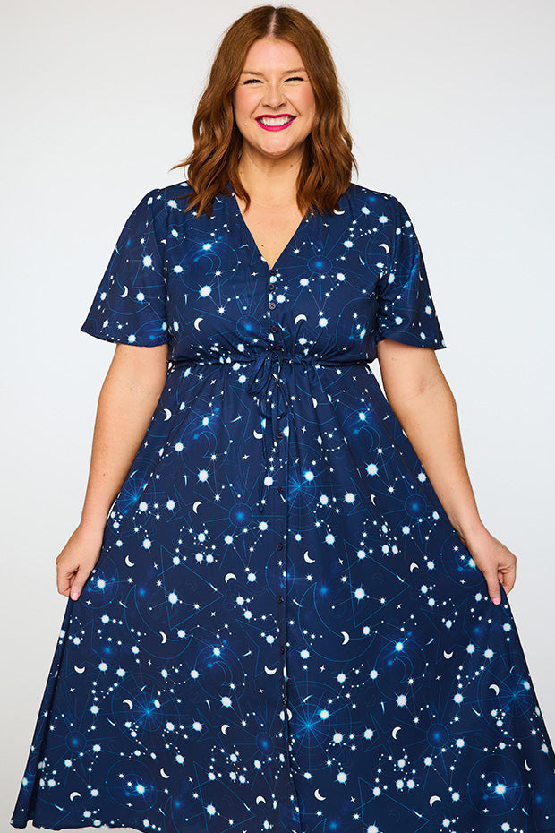 Marley Celestial Sky Dress – Celestial Sky midi dress