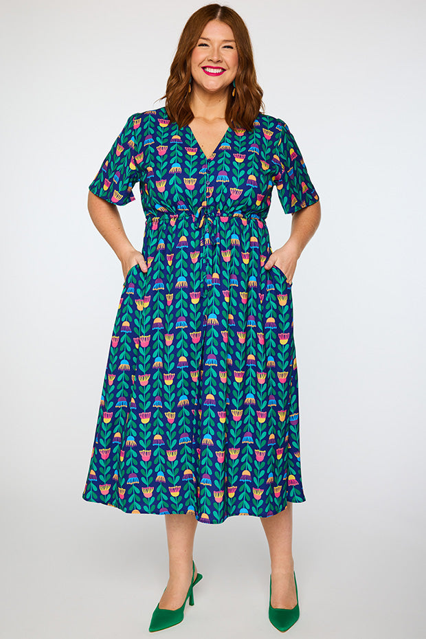 Marley Eucalyptus Buds Dress โ Eucalyptus Buds midi dress