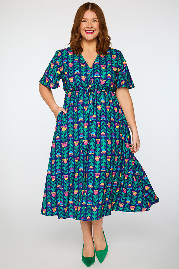 Marley Eucalyptus Buds Dress โ Eucalyptus Buds midi dress