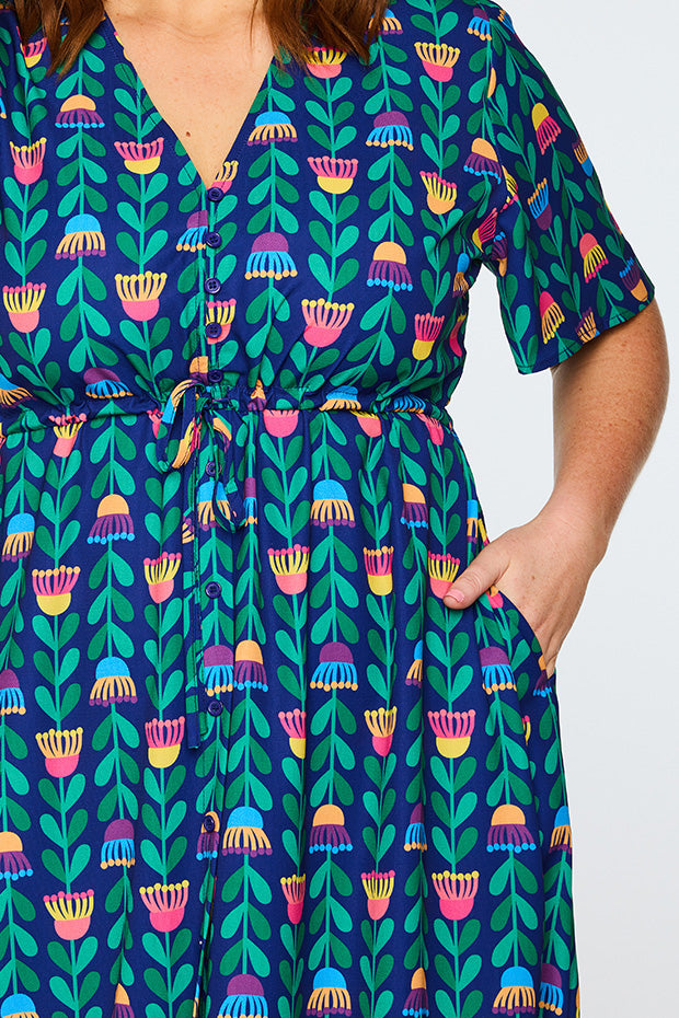 Marley Eucalyptus Buds Dress โ Eucalyptus Buds midi dress
