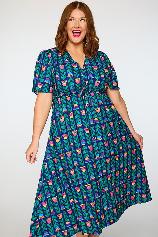 Marley Eucalyptus Buds Dress ā Eucalyptus Buds midi dress