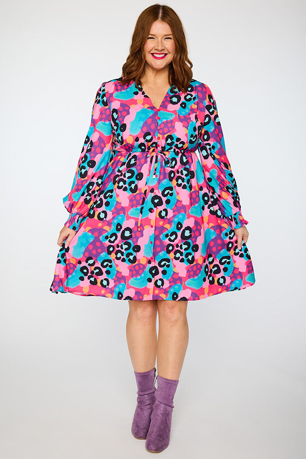 Sofia Inky Leopard Dress – Inky Leopard knee length dress