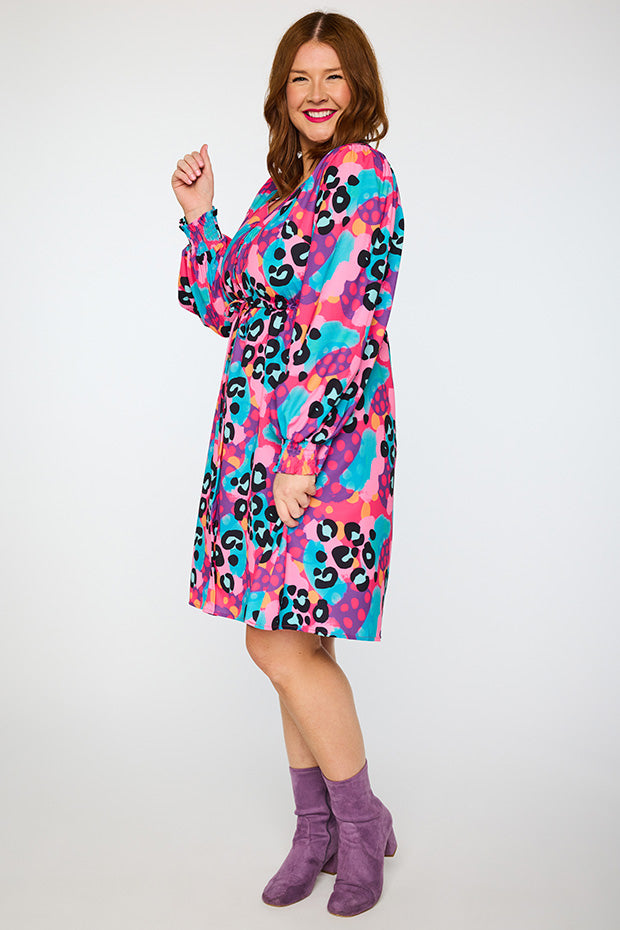 Sofia Inky Leopard Dress – Inky Leopard knee length dress