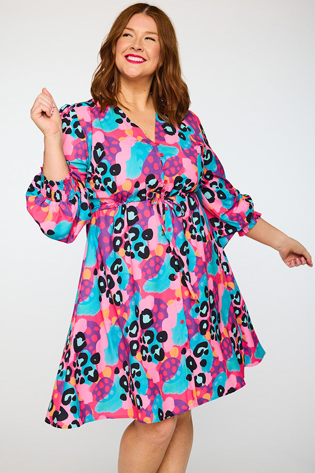 Sofia Inky Leopard Dress – Inky Leopard knee length dress