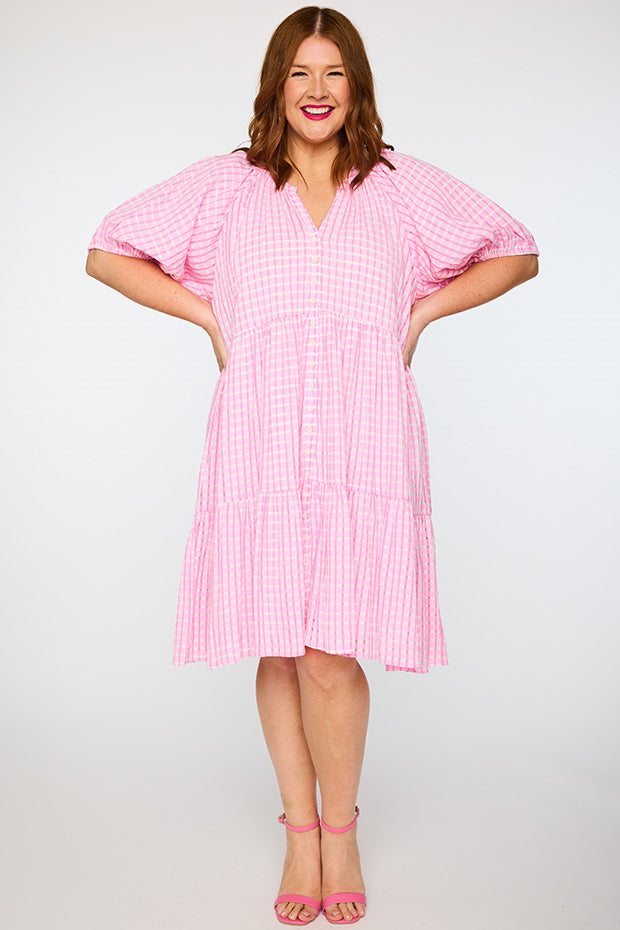 Kya Pink Dress – Pink midi dress