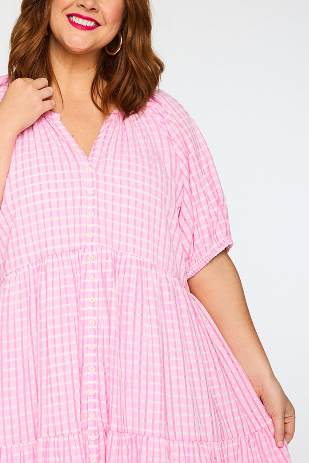 Kya Pink Dress – Pink midi dress
