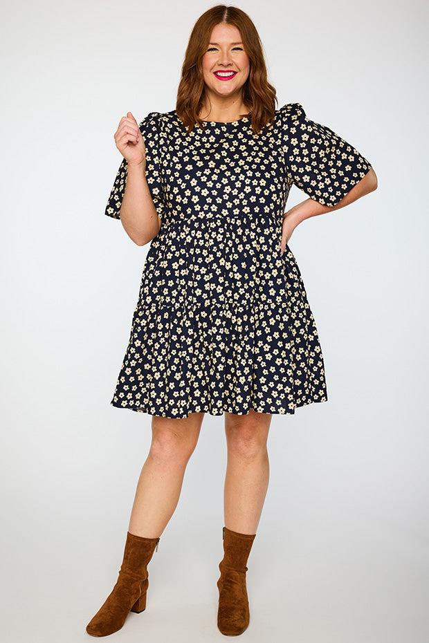 Isadora Navy Sweet Daisy Dress – Navy Sweet Daisy mini dress