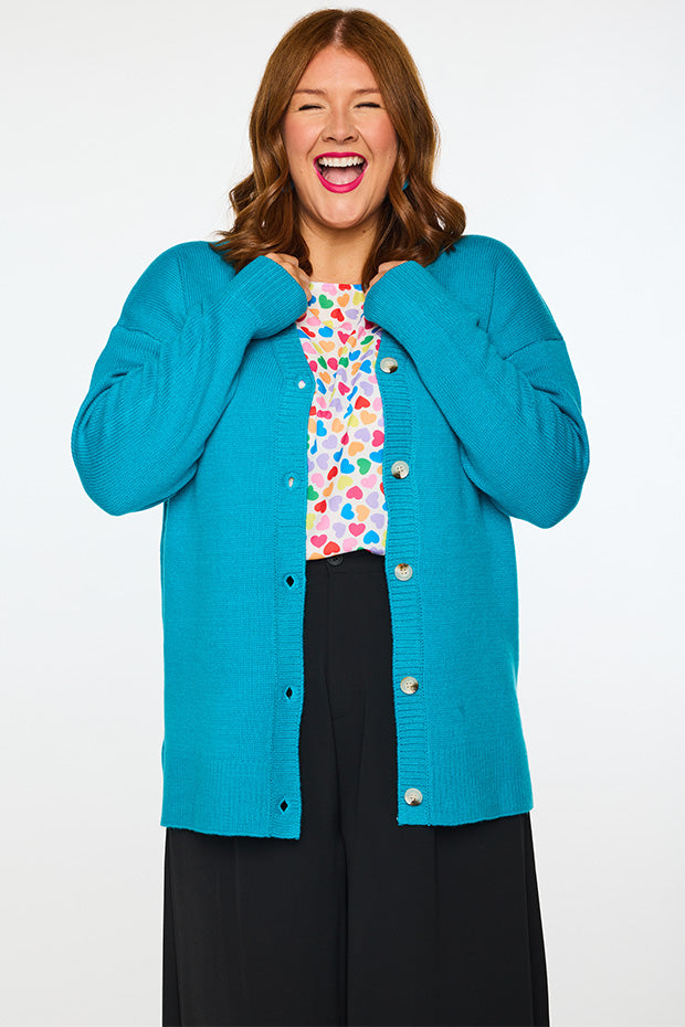 Nola Teal Cardi â Teal cardigan