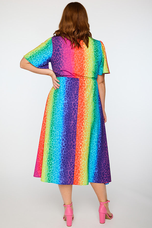 Marley Ombre Leopard Dress โ Ombre Leopard midi dress