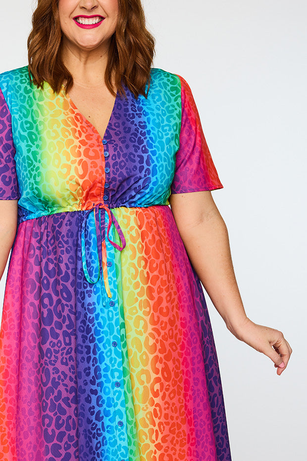 Marley Ombre Leopard Dress โ Ombre Leopard midi dress