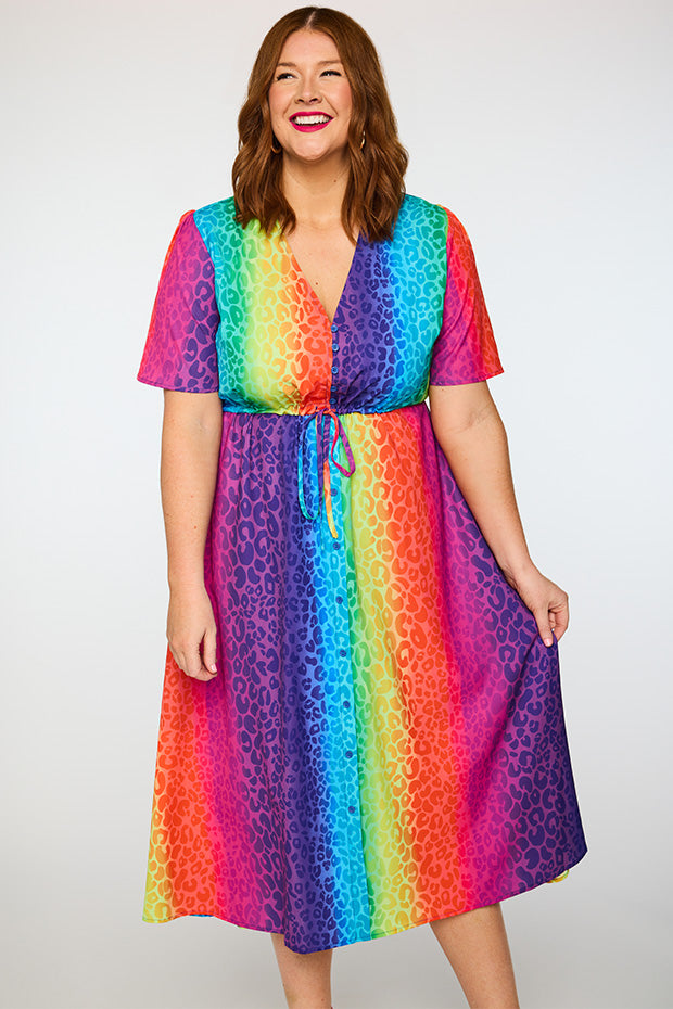 Marley Ombre Leopard Dress โ Ombre Leopard midi dress