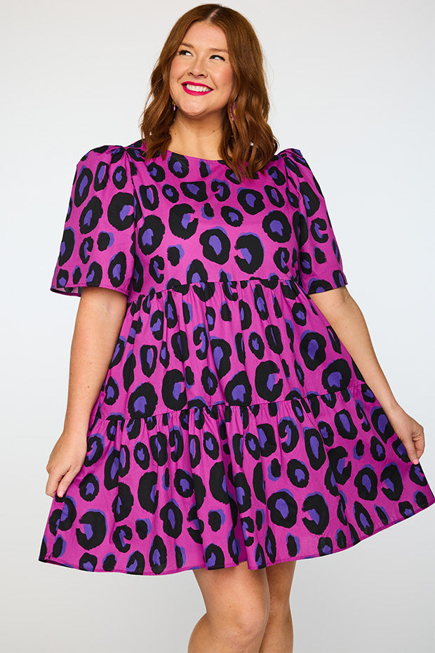 Isadora Purple Leopard Dress โ Purple Leopard mini dress