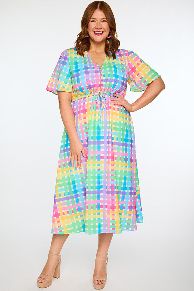 Marley Rainbow Weave Dress – Rainbow Weave midi dress