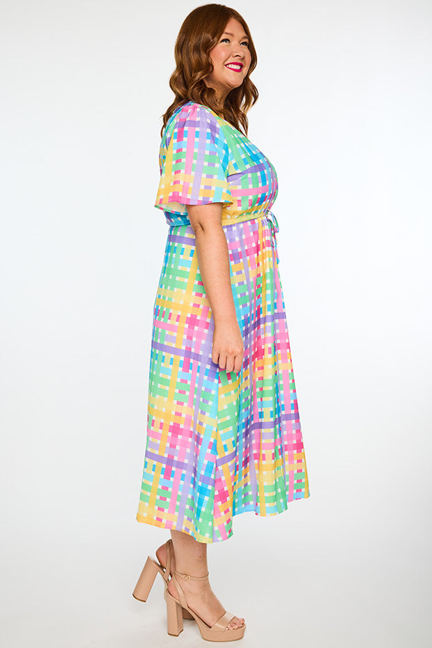 Marley Rainbow Weave Dress – Rainbow Weave midi dress