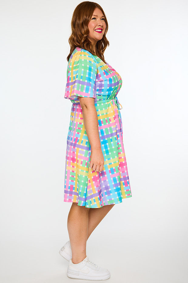 Siena Rainbow Weave Dress – Rainbow Weave knee length dress