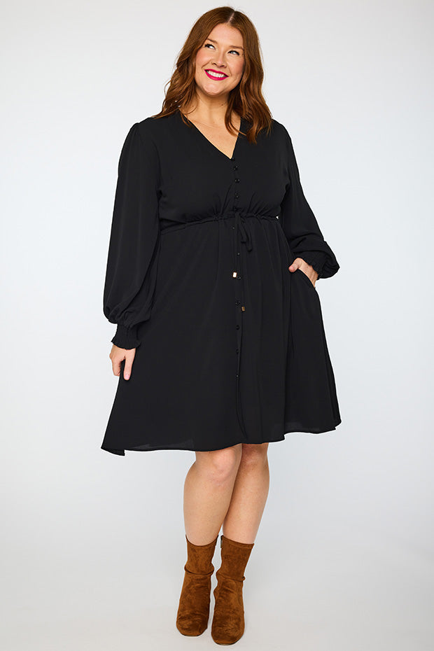 Sofia Black Dress – Black knee length dress