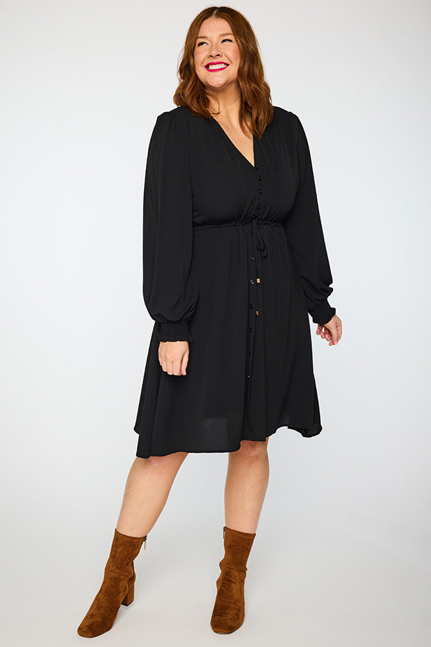 Sofia Black Dress – Black knee length dress