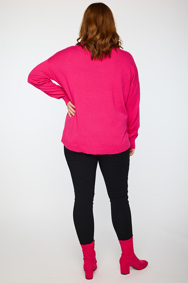 Sparkle Heart Pink Knit – Heart Pink knit jumper